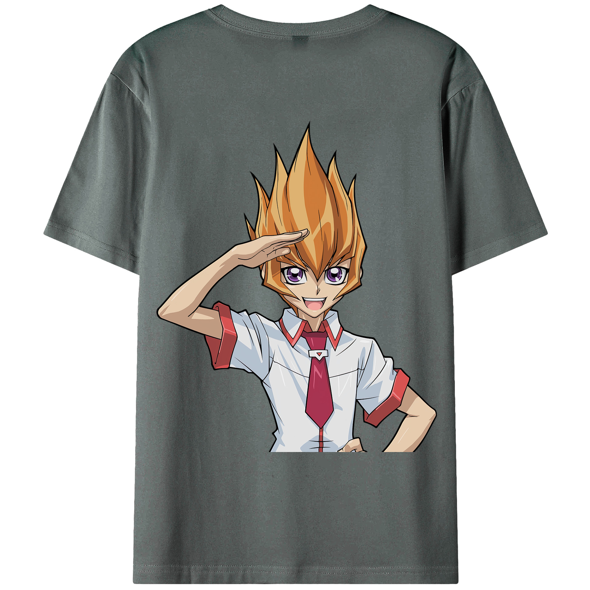 （画像用） 遊☆戯☆王 Yu-Gi-Oh! 綿100％ メンズ半袖Tシャツ（バックプリント） 通気性